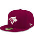 Фото #2 товара Men's Cardinal Toronto Blue Jays Logo White 59FIFTY Fitted Hat