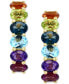 ფოტო #3 პროდუქტის EFFY® Multi-Gemstone (2-1/8 ct. t.w.) Hoop Earrings in 14k Gold