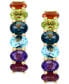 ფოტო #3 პროდუქტის EFFY® Multi-Gemstone (2-1/8 ct. t.w.) Hoop Earrings in 14k Gold