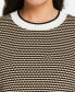 ფოტო #3 პროდუქტის Plus Size Birdseye Short Sleeve Sweater