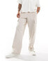 Фото #1 товара ASOS DESIGN smart wide leg cargo trousers in stone