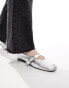 Фото #2 товара ASOS DESIGN Wide Fit Luxe Premium Leather Mary Jane ballet in silver