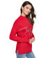 Women's Embellished Graphic Mockneck Sweater