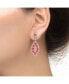 ფოტო #3 პროდუქტის 18K Rose Gold Plated Clear and Red Cubic Zirconia Accent Dangle Earrings