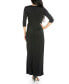 ფოტო #2 პროდუქტის Women's Fitted V-Neck Side Slit Maxi Dress