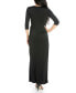 Фото #2 товара Women's Fitted V-Neck Side Slit Maxi Dress