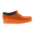 Фото #1 товара Clarks Wallabee 26163072 Mens Orange Suede Oxfords & Lace Ups Casual Shoes