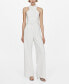 Фото #1 товара Women's Belted Crossover Collar Jumpsuit