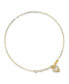 Фото #1 товара Oval Link Open Heart Anklet in 14k Yellow Gold