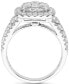 Фото #4 товара Diamond Square Shaped Halo Cluster Engagement Ring (2 ct. t.w.) in 14k White Gold