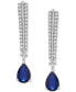 ფოტო #3 პროდუქტის Lab Grown Sapphire (1 ct. t.w.) & Diamond Accent Drop Earrings in Sterling Silver