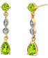 ფოტო #1 პროდუქტის Peridot (2-1/3 ct. t.w. ) & Diamond (1/20 ct. t.w.) Drop Earrings in 14k Gold