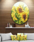 Фото #1 товара Designart 'Bright Yellow Sunny Sunflowers' Floral Metal Artwork - 23" x 23"