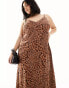 Фото #2 товара ASOS DESIGN Curve maxi slip dress in spun in animal print