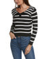 Madison Miles Striped Pullover Women's White S/M