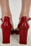 Leather high heel shoes
