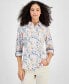 Фото #1 товара Women's Sea Garden Cotton Roll-Tab-Sleeve Shirt
