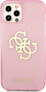 Guess Guess GUHCP12LPCUGL4GPI iPhone 12 Pro Max 6,7" różowy/pink hard case Glitter 4G Big Logo