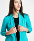 Фото #3 товара Petite 3/4-Sleeve Shawl-Collar Blazer, Created for Macy's