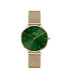 ფოტო #1 პროდუქტის Women's Petite Emerald 23K Gold PVD Plated Stainless Steel Watch 32mm