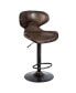 Фото #7 товара Set of 2 Adjustable Bar Stools Swivel Bar Chairs