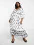 Фото #4 товара Topshop broderie chuck on midi dress with contrast black stitch in ivory