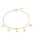 ფოტო #1 პროდუქტის Sterling Silver Butterfly Charms Paperclip Anklet - Gold Plated