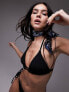 Фото #1 товара Topshop mix and match crinkle triangle bikini top in black