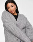 Фото #6 товара ASOS DESIGN Curve chunky stitch cardigan in grey