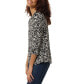 ფოტო #3 პროდუქტის Women's Printed Moss Crepe 3/4-Sleeve Top