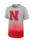 Men's Heathered Gray, Scarlet Nebraska Huskers Team Ombre T-shirt Heathered Gray, Scarlet, L - фото #3