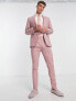 Noak premium wool-rich skinny suit trousers in pastel pink