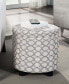 Фото #6 товара 15.75" Polyester Round Storage Ottoman with Tray Lid