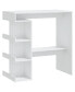 Фото #1 товара Bar Table with Storage Rack White 39.4"x19.7"x40" Engineered Wood