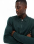 Фото #1 товара ONLY & SONS knitted zip through long sleeve polo in green