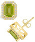 ფოტო #1 პროდუქტის Peridot (3-3/8 ct. t.w.) and Diamond (3/8 ct. t.w.) Halo Stud Earrings in 14K Yellow Gold