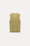 PLAIN LINEN BLEND KNIT WAISTCOAT