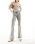 Фото #2 товара Monki Katsumi low rise flared leg jeans in beige tint