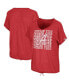 Фото #1 товара Women's Heathered Crimson Alabama Crimson Tide Fifth Sense Drawcord V-Neck T-shirt