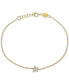 ფოტო #1 პროდუქტის Diamond Starflower Link Bracelet (1/8 ct. t.w.) in 14k Gold