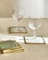 Set of 6 glass coasters with metal trim