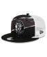 Фото #3 товара Men's Black/White Brooklyn Nets Tear Trucker 9FIFTY Adjustable Hat