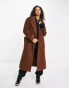 Pull&Bear oversized tailored coat in brown