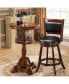 Set of 2 24'' Swivel Counter Stool Wooden Dining Chair