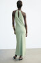 Фото #5 товара Атласное платье миди с горловиной халтер ZARA