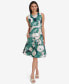 Women's Floral Jewel-Neck Sleeveless Dress