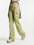 Daisy Street fitted parachute cargo trousers in khaki