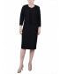 ფოტო #1 პროდუქტის Petite Textured 3/4 Sleeve Two Piece Dress Set