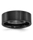 Фото #1 товара Black Ceramic Flat Brushed Wedding Band Ring