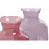 Vase Home ESPRIT Pink Lilac Crystal 16 x 16 x 19 cm (2 Units)